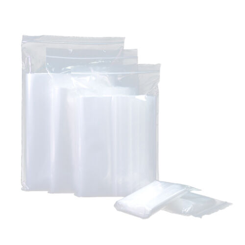 Resealable Grip Self Seal Plastic Clear Bags Zip Lock Bags PE Poly All Size Food - Picture 2 of 15