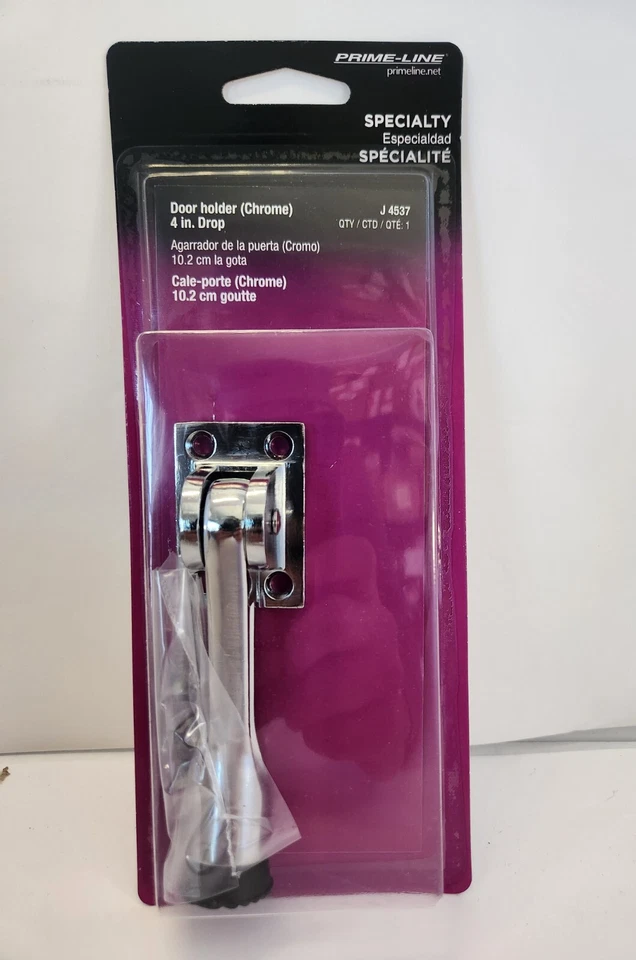 Prime-Line - J 4537 - Suporte de porta resistente - Drop Down - Acabamento cromado - Qtd. 6 - Imagem 2 de 4