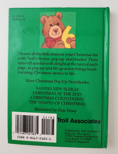 Vintage Natale Conto alla Rovescia Numeri di Babbo Natale Troll Pop-Up Storybook 1990 - Foto 2 di 5