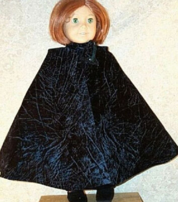 Doll Clothes Made 2 Fit Girl 18'' inch Cape Black Long NEW