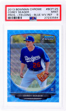2013 Bowman Corey Seager Chrome Prospect Blue Wave Refractor #BCP125 PSA 9