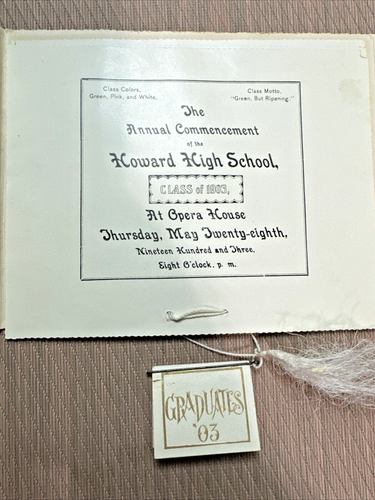 1903 Howard High School commencement graduation announcement invitation - Imagen 2 de 8