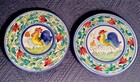 Italian Pottery Trivets Hand Painted Vietri Galletto 9.25” Roosters Set Of 2