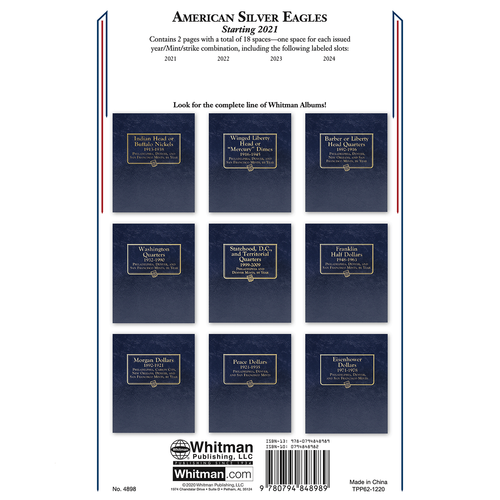 American Silver Eagles: inizio 2021 - Album monete classico Whitman - Foto 2 di 4