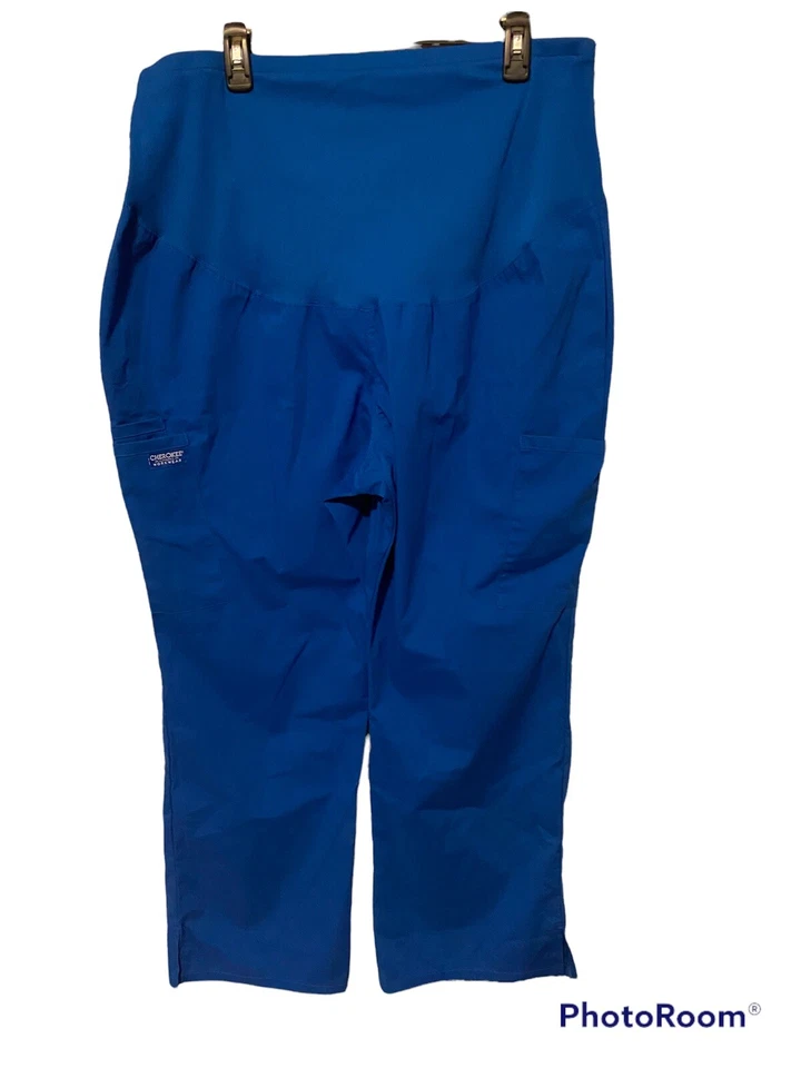 Cherokee Workwear Women's Maternity Straight Leg Pant WW220P XL Petite Royal - Image 2 of 3