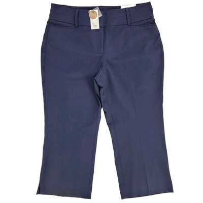 Lane Bryant Sz 18 Capri Pants 4 Season Collection Flex Magic Waistband Navy NEW