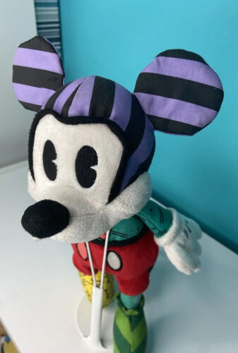 Disney Romero Britto Mickey Mouse Plush Color Patchwork Enesco Stuffed Doll 11” - Picture 8 of 9
