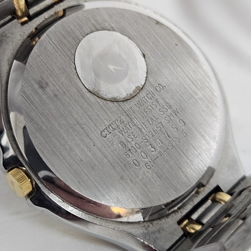 Men’s Citizen Quartz Wrist Watch Two Tone 6100-S12657 New Battery Day/Date WR100 - Picture 8 of 12