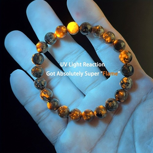 10xYooperlite 8mm Beads UV Reactive Fluorescent Glowing Healing Balance Bracelet - Picture 2 of 16