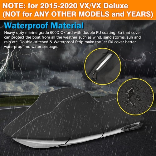For Yamaha 2019-2022 FX Cruiser SVHO/FX Cruiser HO Jet Ski Cover Trailerable ... - Picture 5 of 7
