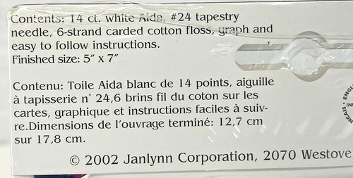 Vintage Janlynn Cross-Stitch Baby Feet Kit 5" x 7" New - Imagen 5 de 5