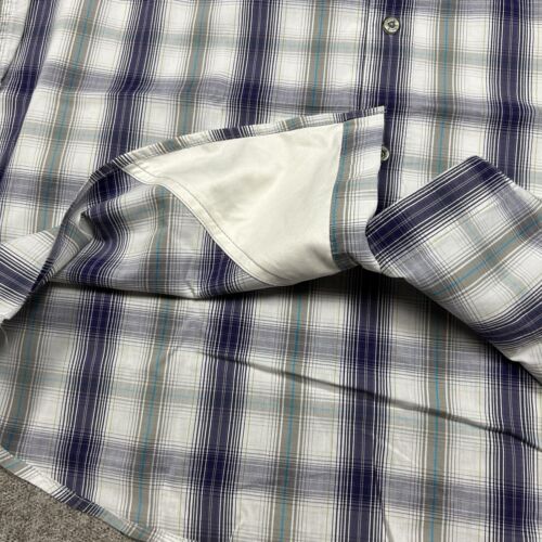 Camisa Orvis Para Hombre Mediana Púrpura A Cuadros Rendimiento Exterior Algodón Poliéster - Imagen 5 de 11