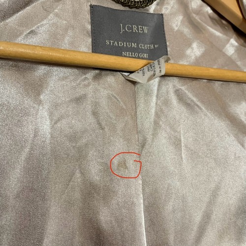 Parka gabardina de tela J Crew Stadium de Nello Gori mezcla de lana tostada talla 6 usada en excelente estado - Imagen 10 de 10
