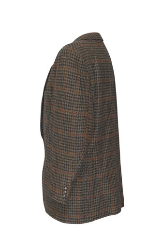 Harris Tweed Men's Jacket Suit 26 Braun Olive Check Single Row 2-Knopf Like New - Picture 4 of 5