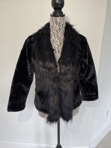 Fashionable Size M Warm Faux Fur Jacket Short Coat Black Lining - Bild 1 von 19