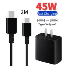 Universal 45W USB-C Cable&6FT Super Fast Wall Charger For Samsung Galaxy S21 S22