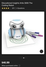 Educational Insights Artie 3000 The Coding Robot Stem Toy NIB