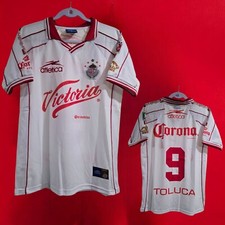 TOLUCA Away 99/00 - Retro - CARDOZO # 9 - White - Small (USA-XS) Soccer