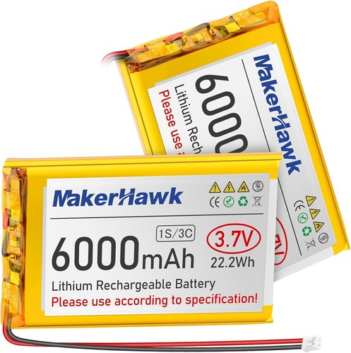 2 Stücke 3,7V 6000mAh LiPo-Akku, wiederaufladbar, 1S 3C 105080 LiPo Akku - Bild 2 von 10