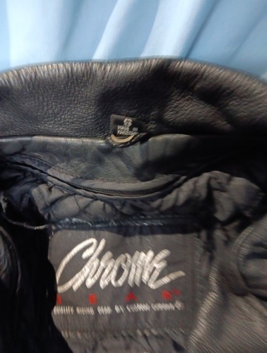 Chrome Gear Motorradjacke aus echtem schwarzem Leder hergestellt in den USA Damengröße Small - Bild 5 von 7