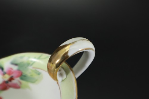 Nippon GRAU oder SAUCE BOOT mit Teller handbemalt floral Porzellan antik - Bild 15 von 20