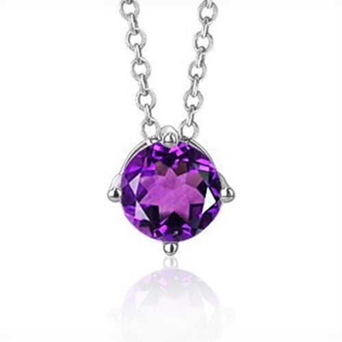 Sterling Silver Floating Solitaire Necklace Pendant for Girls Simulated Birthsto - Picture 23 of 30