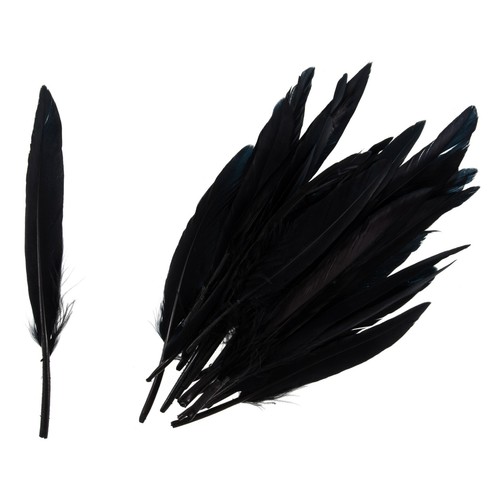 Plumas de pato de color 24 piezas lisas - 15 piezas con brillo - 10 cm sombreros para niños manualidades - Imagen 3 de 26