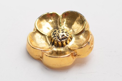2x Blume Zierniete Zierteil Applikation von Astor, ca. Ø33 mm, Gold, massiv - Bild 2 von 4