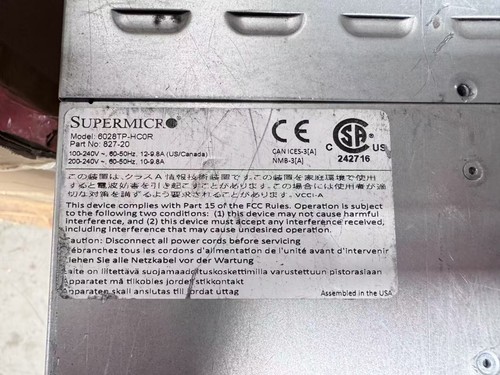 SUPERMICRO 6028TP-HC0R 2U SuperServer 4-Node X10DRT-P 8x LGA2011v3 E5-2600v3/v4 - Picture 3 of 6