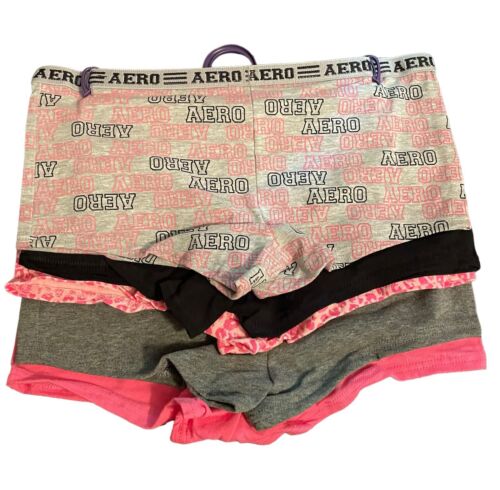 NWT Pack of 5 Pairs Aeropostale Sz M Logo Boyshort Boy Shorts Underwear Panties - Picture 2 of 3
