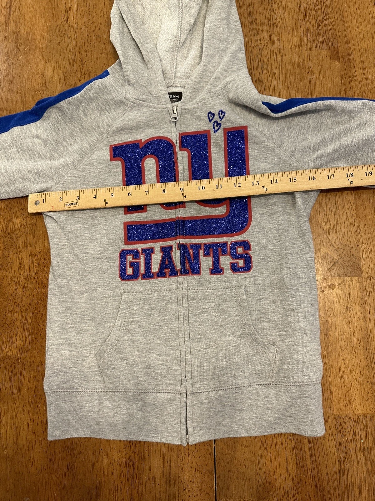 VETEMENTS Felpa con cappuccio New York Giants Youth taglia 8 10 NFL abbigliamento squadra