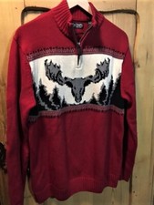 Chaps Ralph Lauren 1978 Moose Sweater Size Large