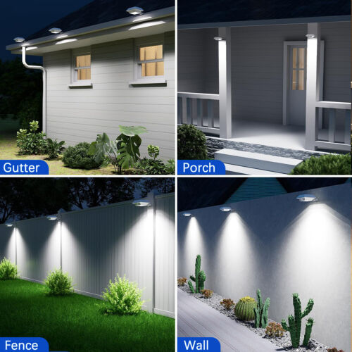 Solar Powered Gutter Lights 12 LED Outdoor Eaves Deck Wall Fence Lamp Waterproof - Picture 4 of 20
