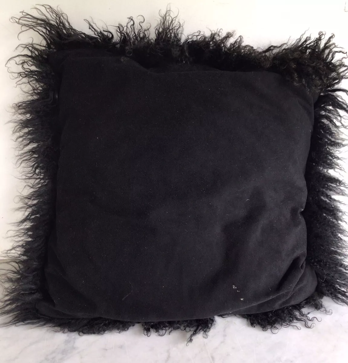 Black mongolian fur pillow new arrivals