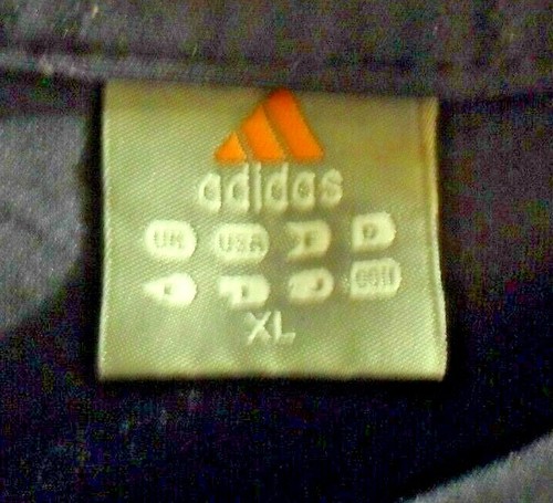 Adidas Navy Blue shirt with Yellow strips Boys XL - Picture 2 of 3