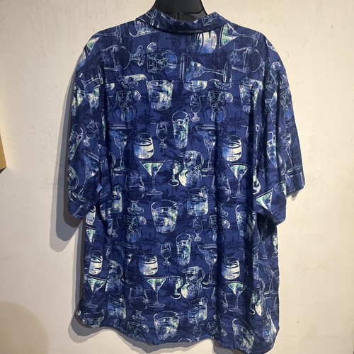 Men’s Tommy Bahama All Over Print AOP Cocktail Alcohol Drink Button Up Shirt XXL - Picture 7 of 7