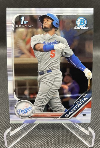 2019 Bowman Chrome Cristian Santana Rookie Rc #BCP-134 Los Angeles Dodgers 1st - Picture 1 of 2