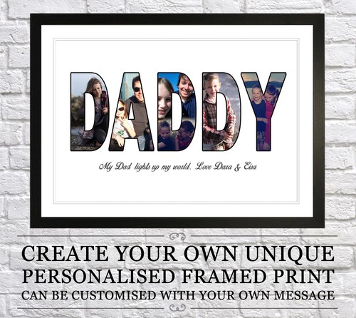 FATHERS DAY PERSONALISED GIFT - PHOTO/PICTURE COLLAGE MONTAGE CUSTOM FRAME PRINT - Picture 4 of 6