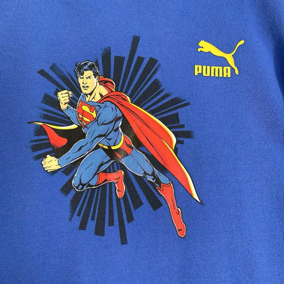 Puma DC Liga de la Justicia Sudadera con Capucha Jóvenes Niños Grande Azul Superman Sudadera con Capucha Foto 4 de 4