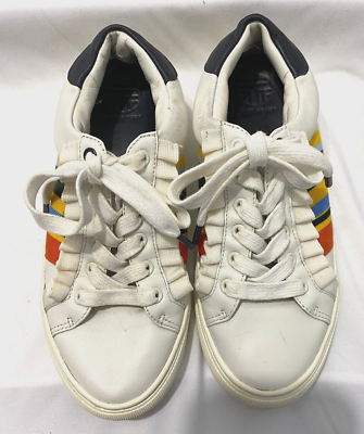 日本未販売 TORY SPORT Ruffle Sneaker rainbow Tory Burch Sport Womens Sneakers Size 6M Leather Uppers