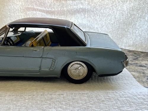 BANDAI 1965 FORD MUSTANG TIN TOY FRICTION DRIVE MADE IN JAPAN VINTAGE CAR - Picture 15 of 21