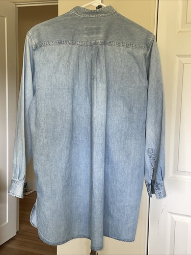 Rare Vtg 90's~ GIORGIO ARMANI JEANS~Lt Blue Cotton Denim Shirt Tunic~Men S~Italy - Picture 2 of 10
