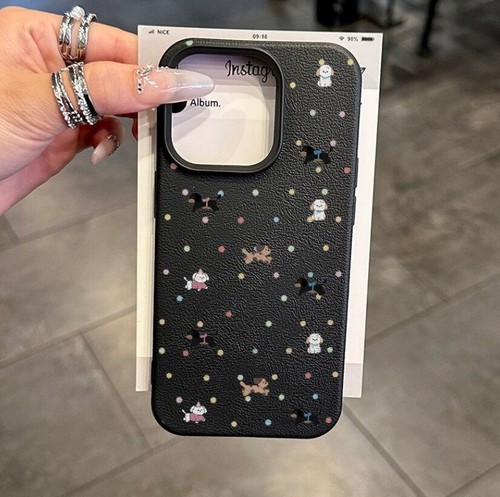 New Frosting Cover Love Wave Point Dog Cute Phone Case For iPhone 16 15 14 Pro - Picture 5 of 10
