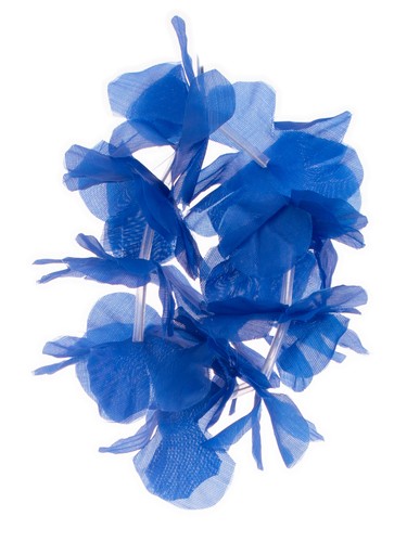 Summer Bright Luau Themed Hawaiian Flower Hula Girl 3pc Fabric Lei Set, Blue - Bild 3 von 22