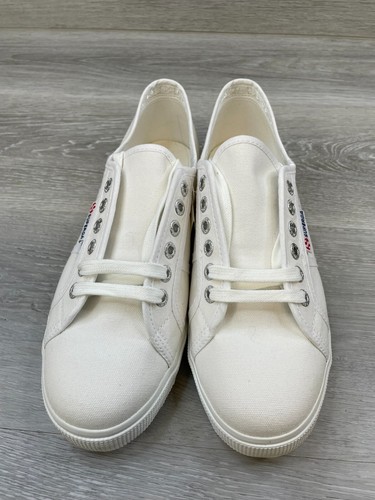 Superga 2950 Cotu Damen Sneaker 10 weiß Canvas klassische italienische Komfortschuhe - Bild 2 von 9
