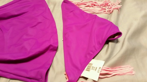 Traje de baño JR Damas S(3-5) Nuevo con etiquetas Op Púrpura con flecos rosados - Imagen 6 de 7
