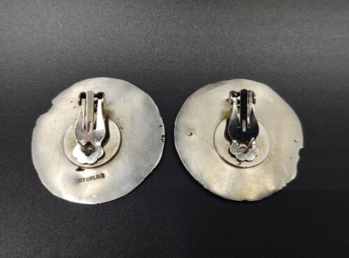 Marianne J Studio Flower Petal Sterling Silver Abstract Earrings Signed PMC - Imagen 2 de 8