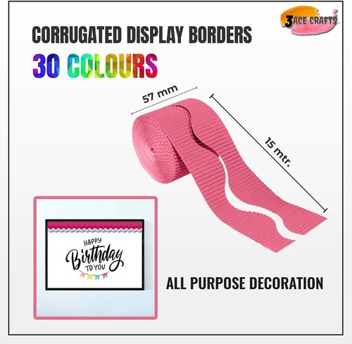 Corrugated Scalloped Border Roll: Classroom wall Decoration Display Pack of 2 - Picture 30 of 247