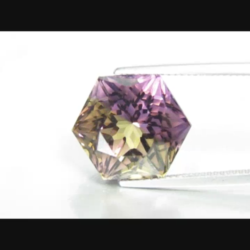 16.00Cts Flawless Natural Ametrine 14mm Hexagon Magic Cut Gemstone Ref-VIDEO - Video 1 of 1