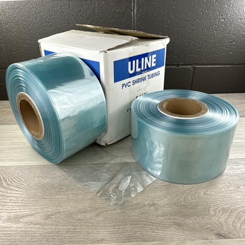 Uline 100 Gauge 4”Wide 3000’ Feet PVC Shrink Film Tubing S-6636 2 Rolls Of 1500’ - Picture 1 of 6